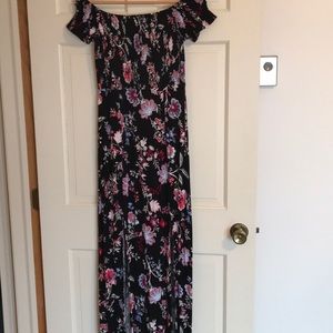 Express floral smocked maxi dress